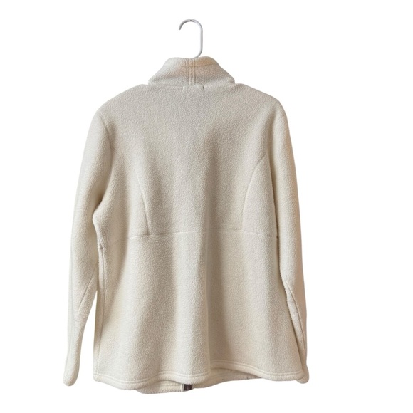 L. L. Bean Katadin Fleece Jacket Sweater Size LG Cream Zip Up Outdoors Hiking - Picture 3 of 11